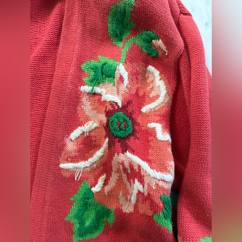 Vintage 1990s Embroidered Cardigan - L - Picture 7 of 15